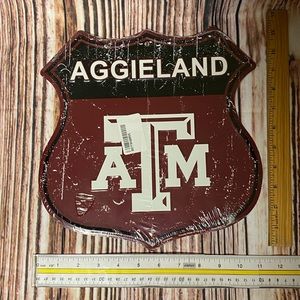Texas A&M Aggies Aggieland Shield metal sign